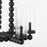 Quorum Lee Blvd 6Lt Linear Chandelier, Matte Black/Clear/Fluted