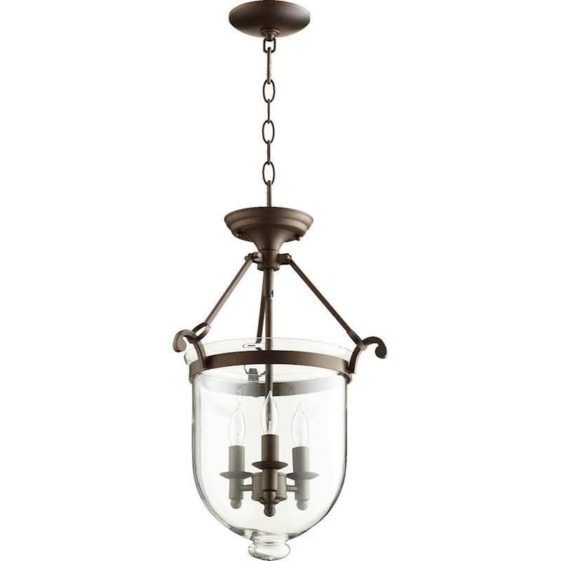Quorum 3 Light Entry Light, Oiled Bronze