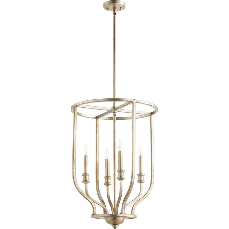 Quorum Richmond 4 Light 18' Entry, Aged Silver Leaf
