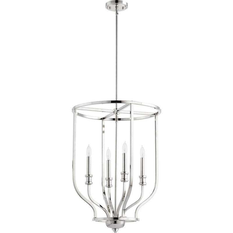 Quorum Richmond 4 Light 18' Entry, Polished Nickel