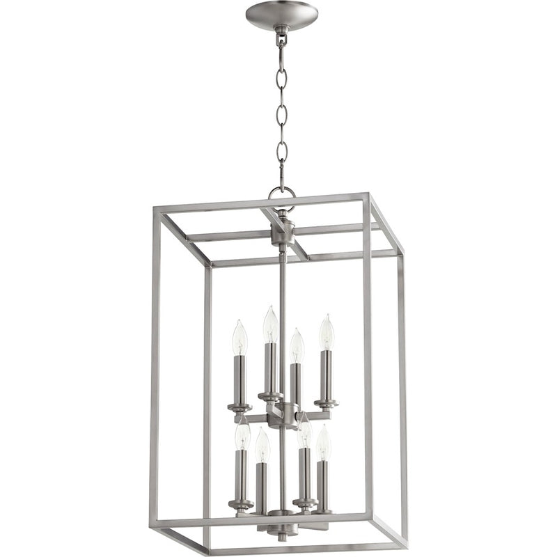Quorum 8 Light 14' Entry, Satin Nickel