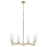 Quorum Merrick 6Lt Chandelier, Aged Silver Leaf/Clear/Fluted - 674-6-60