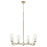 Quorum Merrick 6Lt Chandelier, Aged Silver Leaf/Clear/Fluted