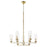 Quorum Merrick 9Lt Chandelier, Aged Silver Leaf/Clear/Fluted