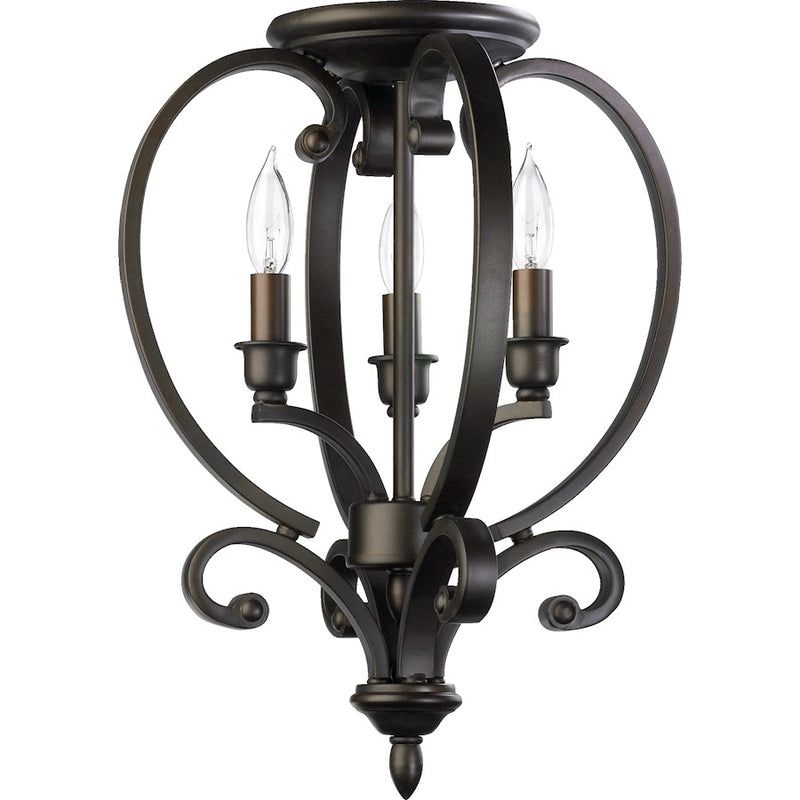 Quorum Bryant 3 Light Pendant, Oiled Bronze