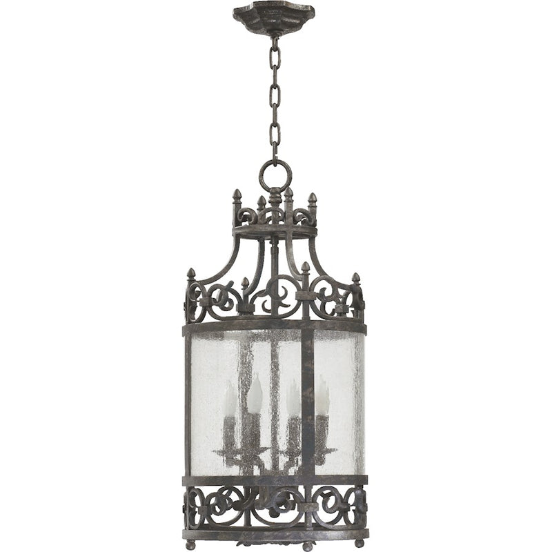 Quorum Lorenco 4 Light Entry Light, Spanish Silver