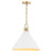 Quorum Jackson 16" Pendant, Studio White/Aged Brass