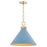 Quorum Jackson 16" Pendant, Blue/Aged Brass - 68-16-1280