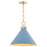 Quorum Jackson 16" Pendant, Blue/Aged Brass