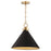 Quorum Jackson 16" Pendant, Matte Black/Aged Brass - 68-16-5980