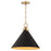 Quorum Jackson 16" Pendant, Matte Black/Aged Brass