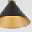 Quorum Jackson 16" Pendant, Matte Black/Aged Brass