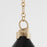 Quorum Jackson 16" Pendant, Matte Black/Aged Brass