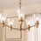 Quorum Lawton 5 Light Chandelier, Brushed Brass/Clear