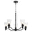 Quorum Lawton 5 Light Chandelier, Matte Black/Clear