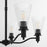 Quorum Lawton 5 Light Chandelier, Matte Black/Clear
