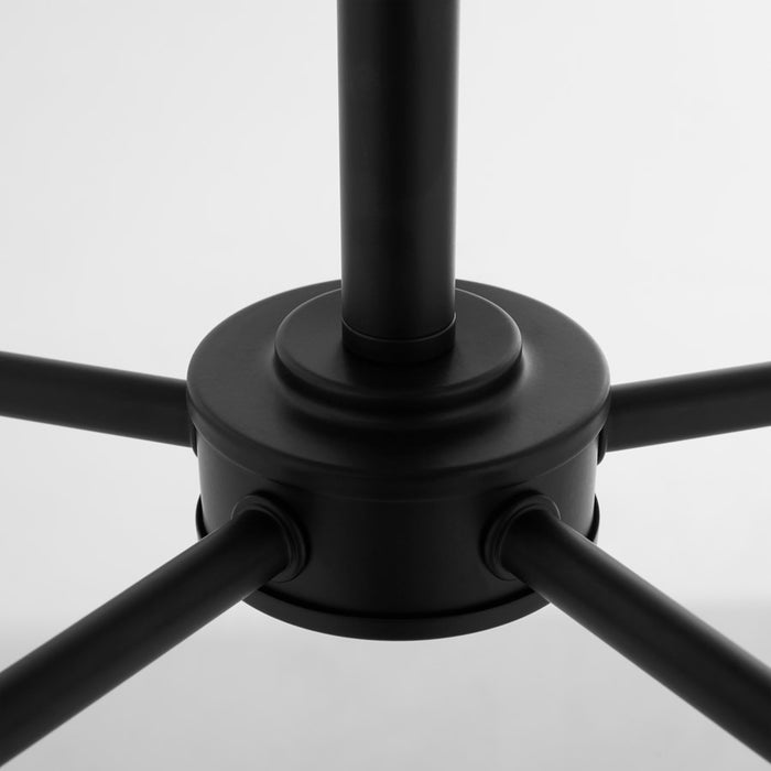 Quorum Lawton 5 Light Chandelier, Matte Black/Clear