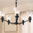Quorum Lawton 5 Light Chandelier, Matte Black/Clear