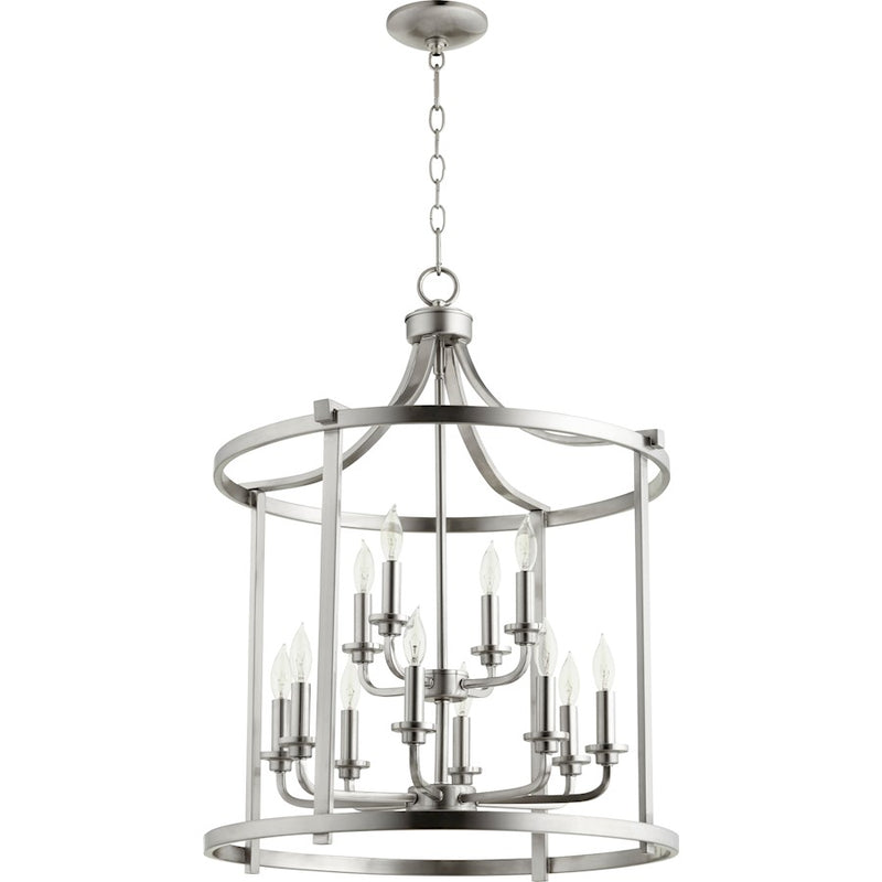 Quorum Lancaster 12 Light 22' Entry, Satin Nickel
