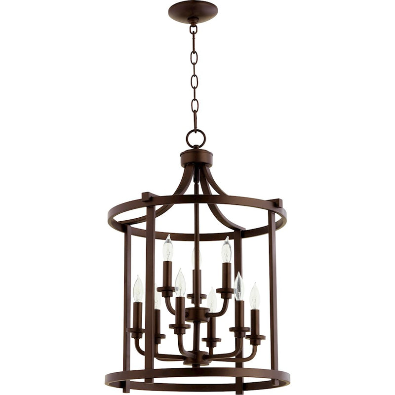 Quorum Lancaster 9 Light 18' Entry, Oiled Bronze