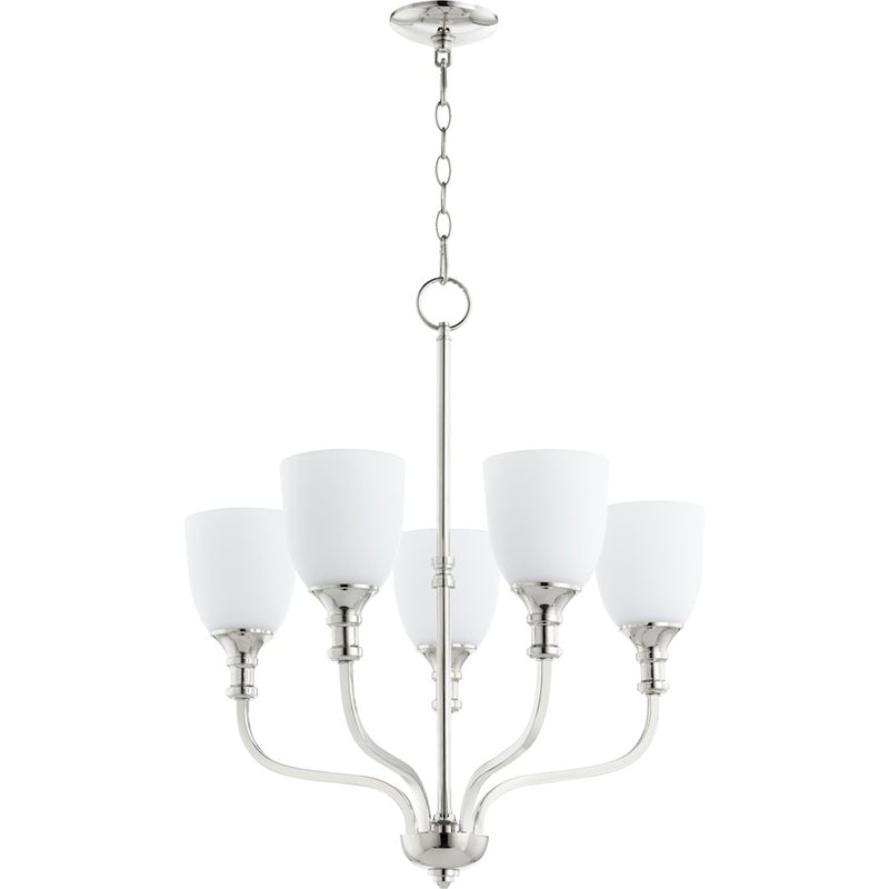Quorum Richmond 5 Light 24' Chandelier, Polished Nickel