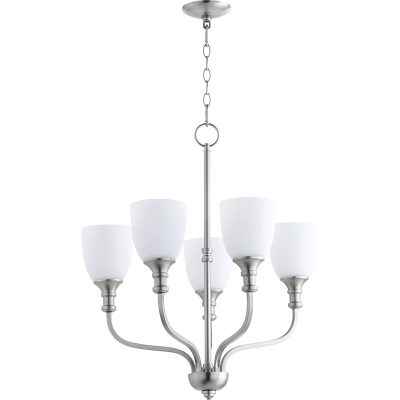 Quorum Richmond 5 Light 24' Chandelier, Satin Nickel