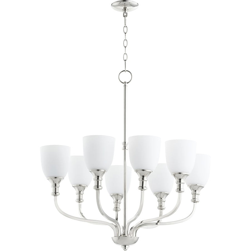 Quorum Richmond 8 Light 31' Chandelier, Polished Nickel