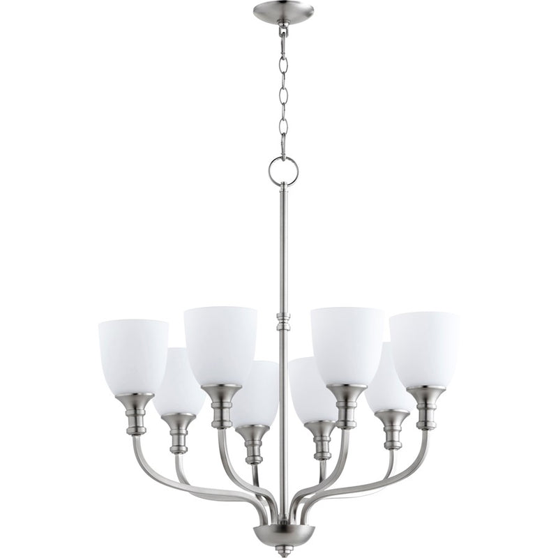 Quorum Richmond 8 Light 31' Chandelier, Satin Nickel