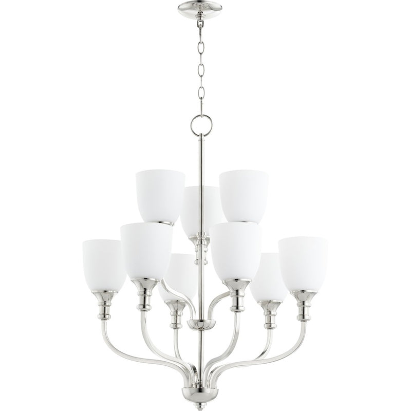 Quorum Richmond 9 Light 26' Chandelier, Polished Nickel