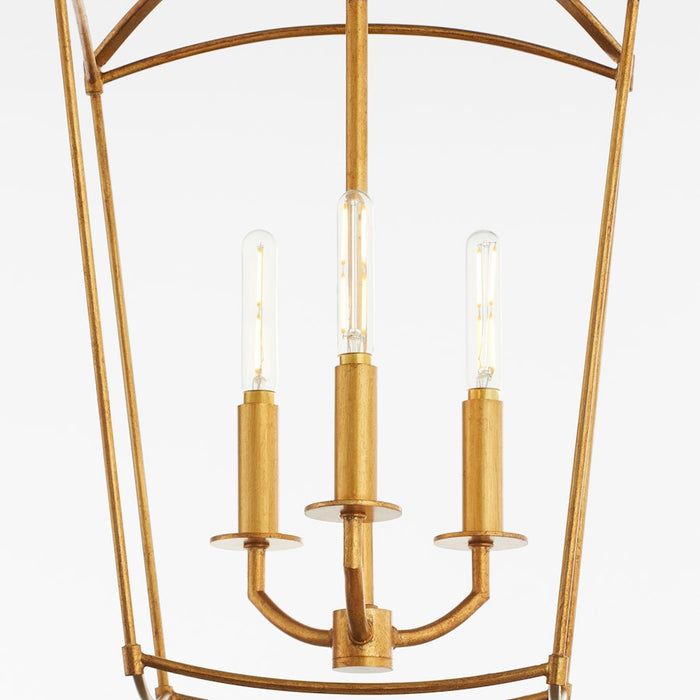 Quorum Mantle 3Lt Entry Light, Gold Leaf