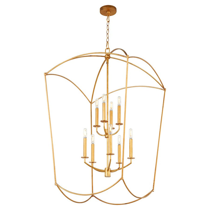 Quorum Mantle 9Lt Entry Light, Gold Leaf