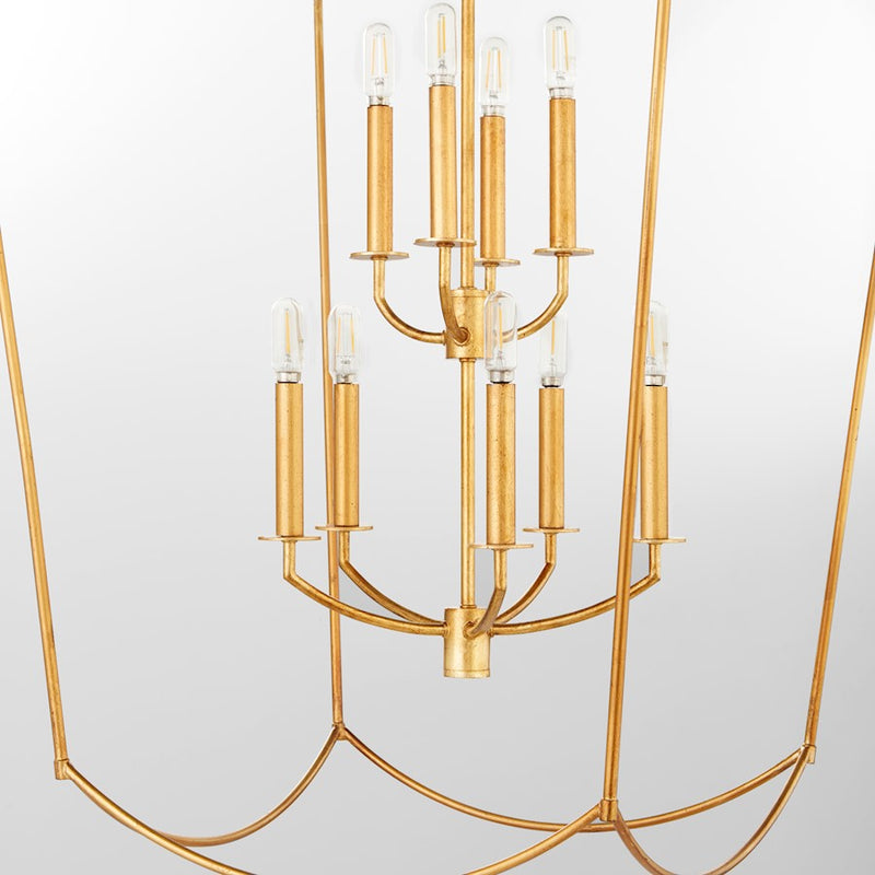 Quorum Mantle 9Lt Entry Light, Gold Leaf