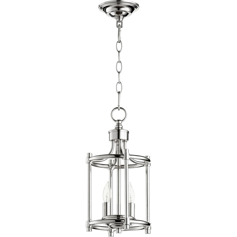 Quorum Rossington 2 Light 8' Entry, Polished Nickel