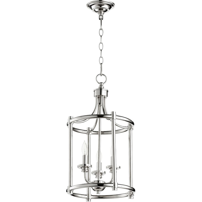 Quorum Rossington 3 Light 12' Entry, Polished Nickel
