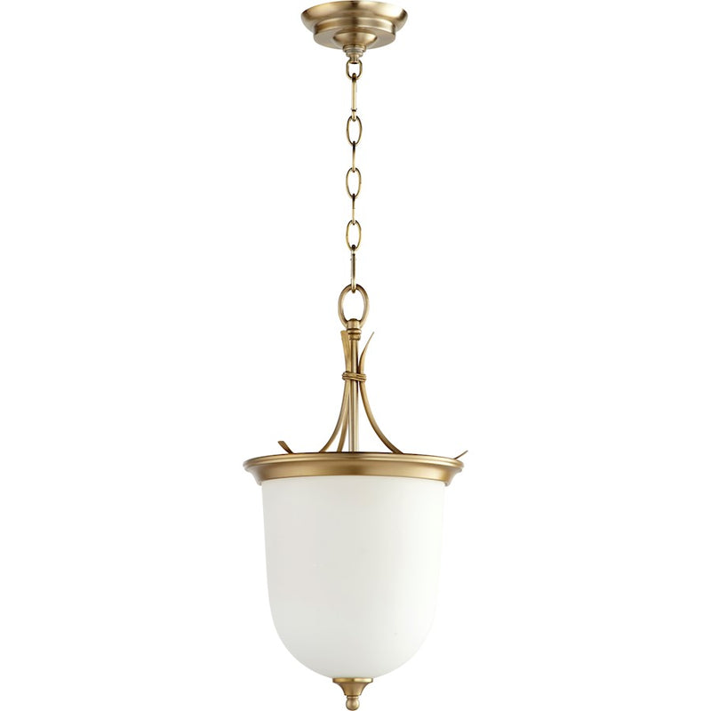Quorum Flora 2 Light Entry, Aged Brass