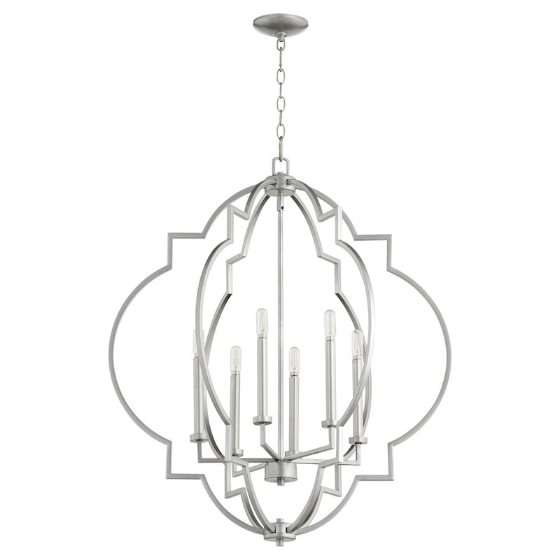 Quorum Dublin 6 Light Pendant, Classic Nickel