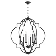Quorum Dublin 6 Light Pendant, Noir