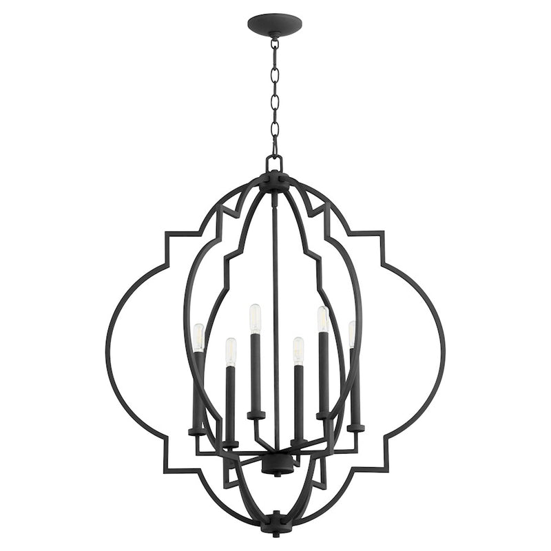 Quorum Dublin 6 Light Pendant, Noir