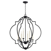 Quorum Dublin 6 Light Pendant, Noir