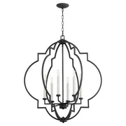 Quorum Dublin 6 Light Pendant, Noir
