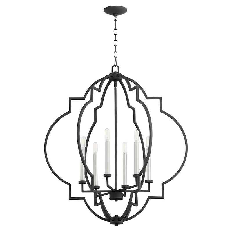 Quorum Dublin 6 Light Pendant, Noir