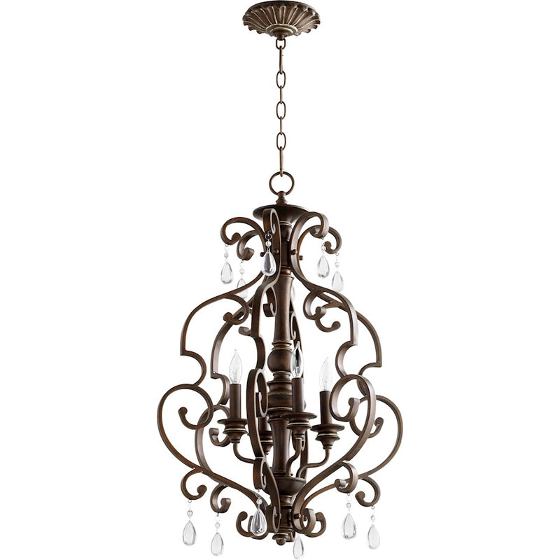 Quorum San Miguel 4 Light 18.5' Entry, Vintage Copper