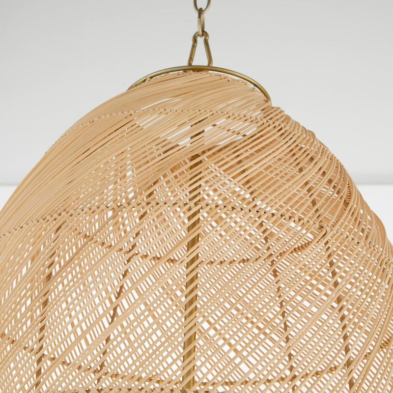 Quorum 19X31 5Lt Rattan Pendant, Aged Brass