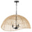 Quorum 27X16 3Lt Rattan Pendant, Matte Black - 6903-3-59