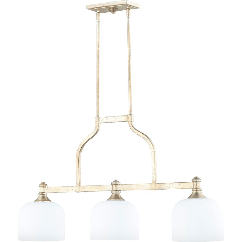 Quorum Richmond 3 Light 20.5' Island, Aged Silver Leaf