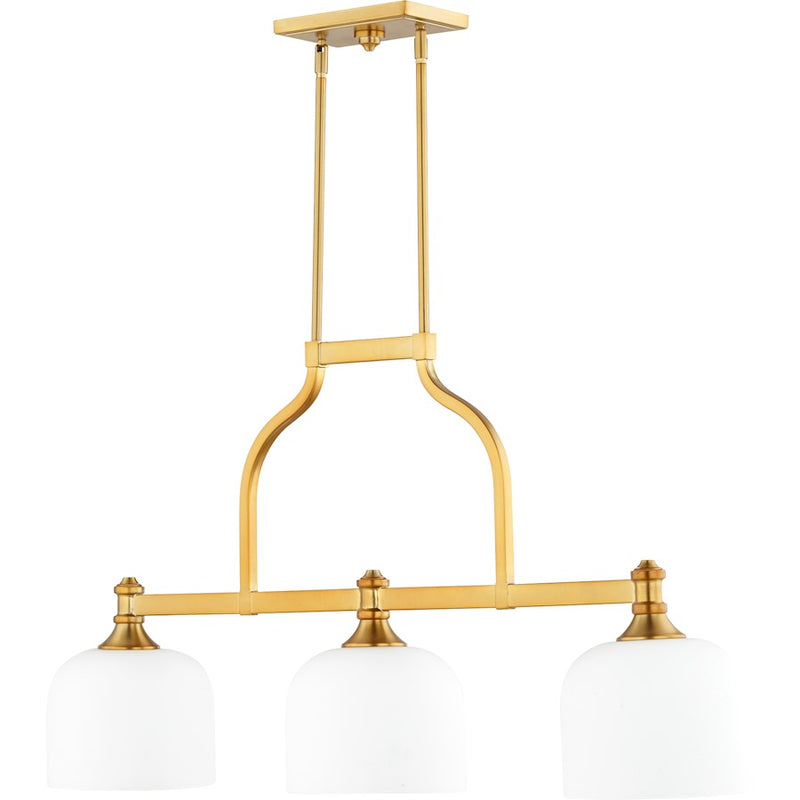 Quorum Richmond 3 Light 20.5' Island, Aged Brass