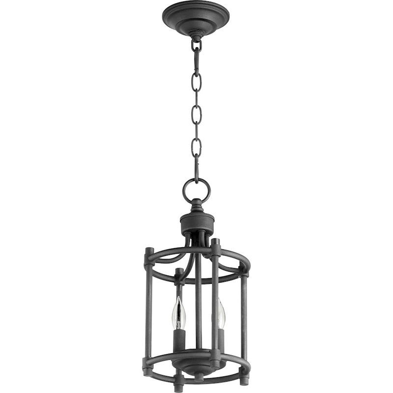 Quorum Small 2 Light Cage Entry, Noir