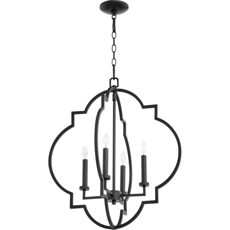 Quorum Du Bulbin 21" 4 Light Pendant, Noir