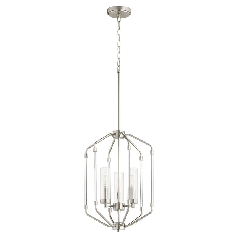 Quorum Citadel 3 Light Entry, Satin Nickel/Clear