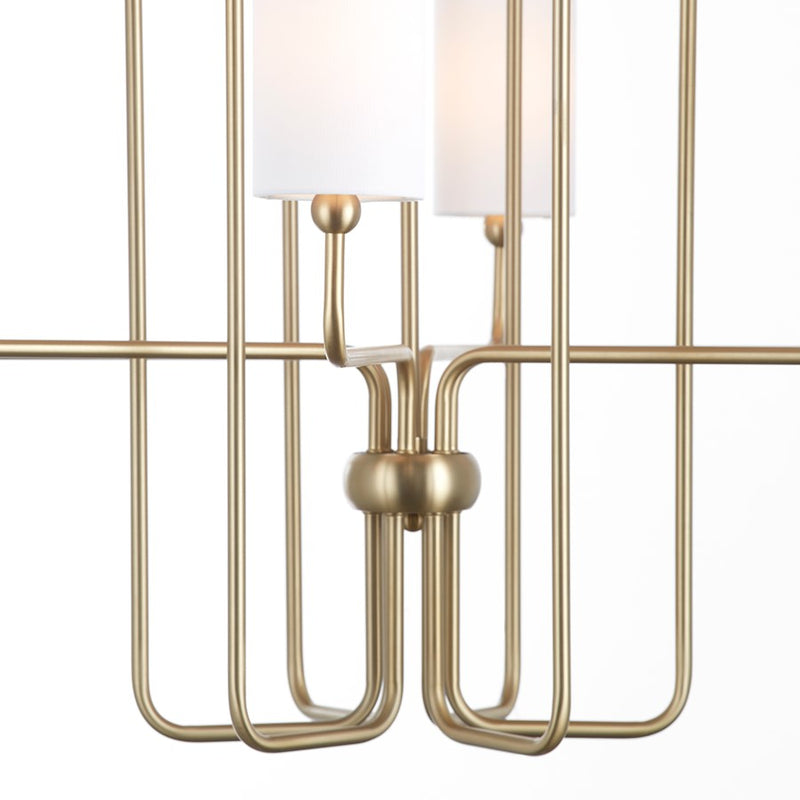 Quorum Charlotte 12Lt Chandelier, Aged Brass/White